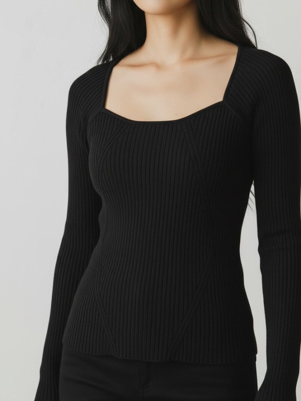 The Fold London Merino Wool Blend Ribbed Sweater Women's sz M